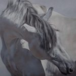 Tender, 2019, Oil on wood, 30" x 30". Artist: Anne-Marie Kornachuck
