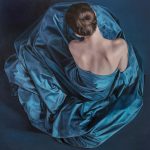 Blue Whirlpool, 2020. Oil on panel. 36" x 36". Artist: Anne-Marie Kornachuk.