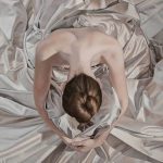 Ivory Swirl, 2021. Oil on panel. 30" x 60". Artist: Anne-Marie Kornachuk.