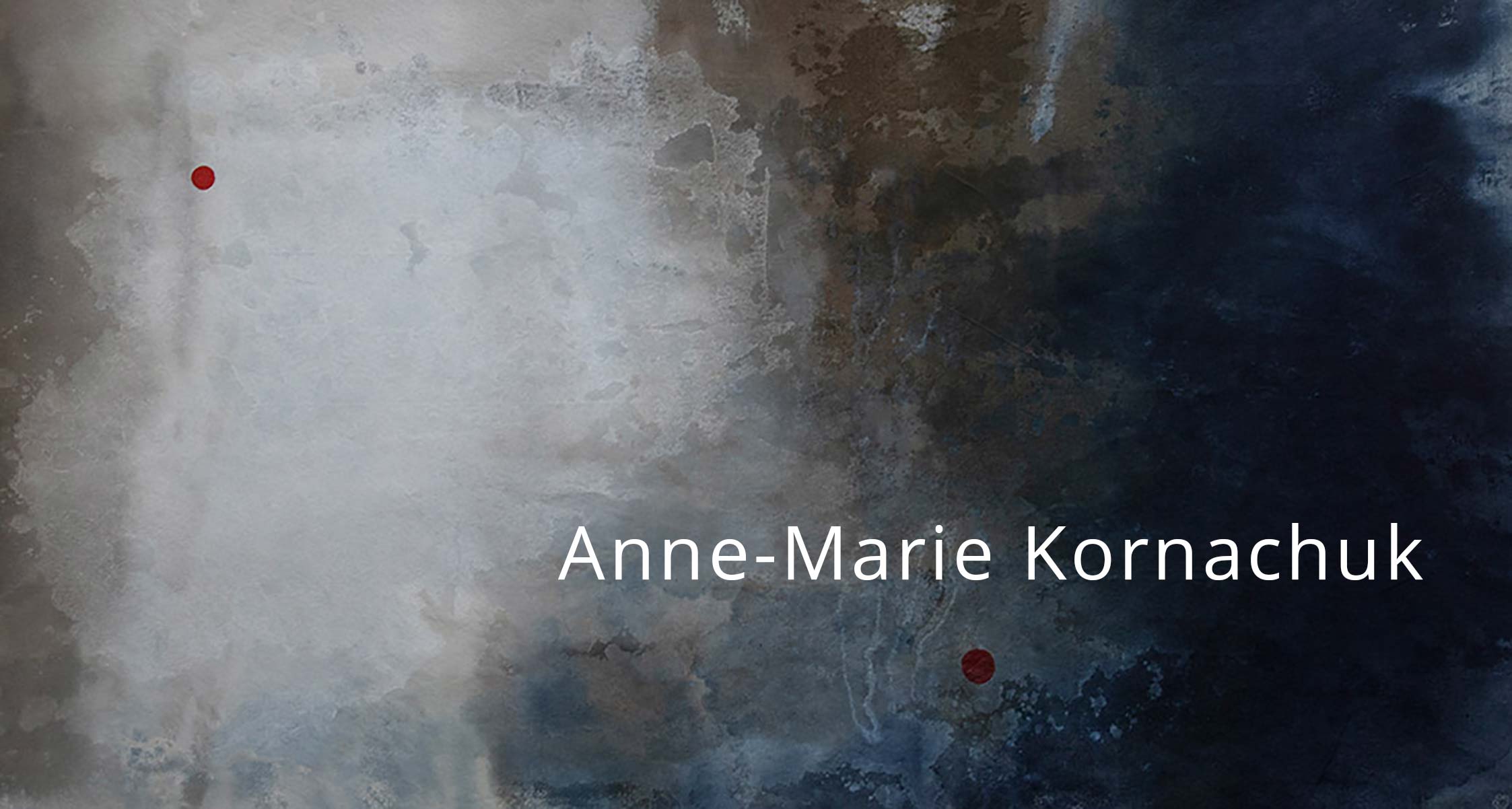 Header new work: Two Red Dots, 2025, Acrylic on canvas 29" x 55"